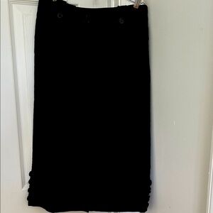 LOFT Classic Black Linen Wide Leg Cropped Pants/ Culottes